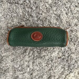 Vintage 90s Dooney & Bourke Green and Brown Cosmetic Bag